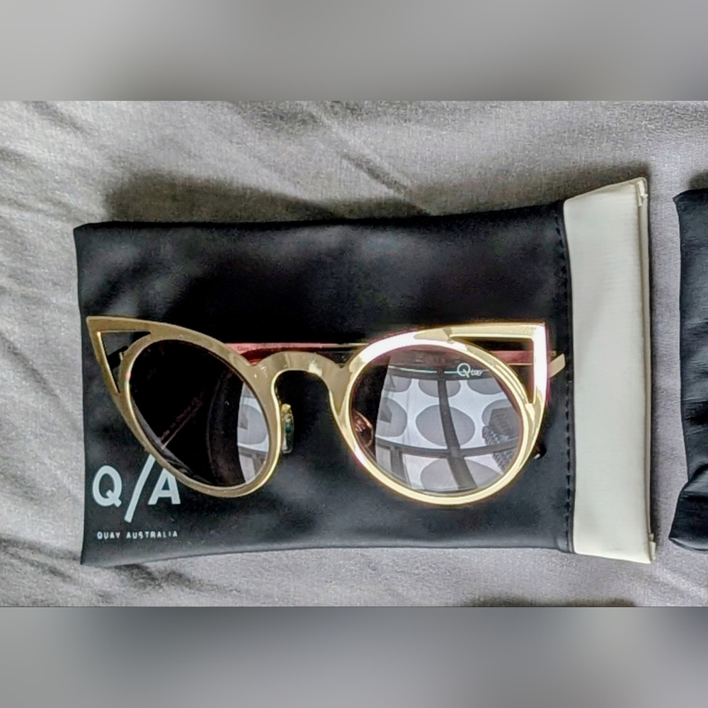 Quay Australia Gold Cat-Eye Sunglasses